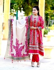 Women Kurti Salwar Kameez Sana Sufinaz 3Pc Linen Suit Indian Readymade StitchedD