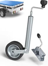 New Heavy Duty Caravan Jockey Wheel & Clamp 48MM Trailer Plastic Rim Wind Handle