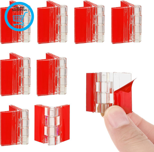 8pcs clear plastic hinges - 8pcs,
