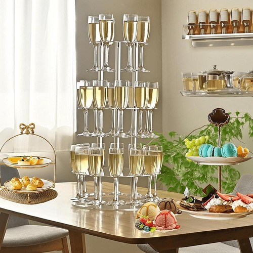 Champagne tower display - champagne,
