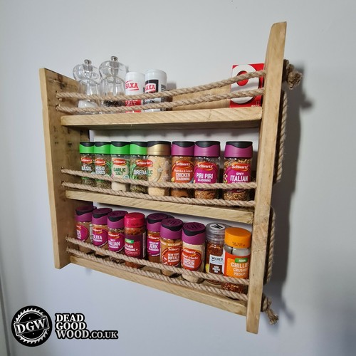 Rustic spice rack wall - rack, mounted
