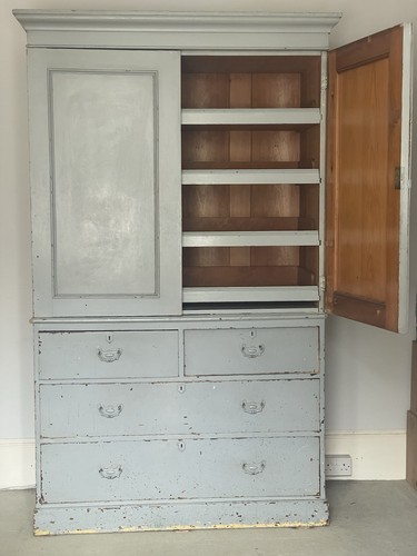 Pale blue painted pine - blue,