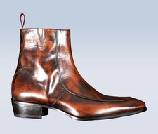 Jeffery-West Italian MAINLINE Anderson 'NUDE' Apron Front zip Boot RRP £465