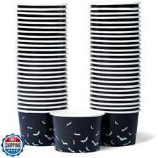 Confettiville Paper Ice Cream Cups, 50-Count 9-Oz Disposable Dessert Bowls fo