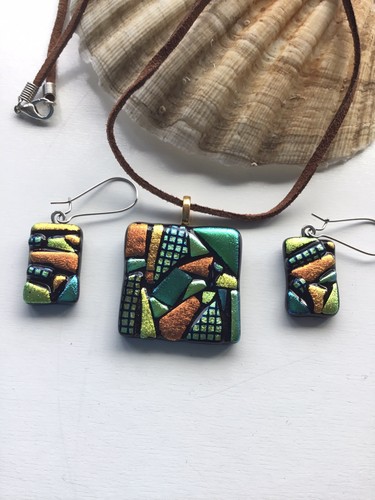 Handmade fused glass dichroic - handmade,
