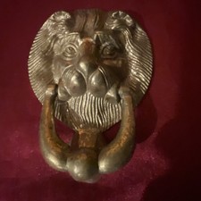 Solid Polished Brass Fancy Vintage Door Knockers Scroll Lion 