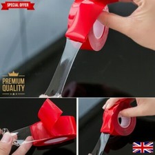 2PCS DOUBLE SIDED CLEAR SUPER STICKY TAPE 3M STRONG ADHESIVE 10/15/20/25/30MM UK