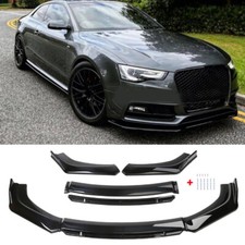 Car Front Bumper Protector Lip Body Spoiler Splitter Kit Gloss Black Universal