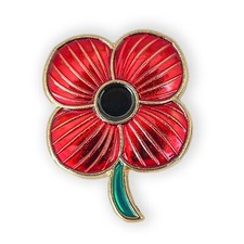 RED POPPIES ENAMEL PIN BADGE | REMEMBRANCE | CHARITY