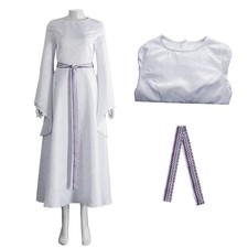 Lord of the Rings Galadriel Cosplay Costume Medieval Renaissance White Dress