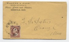 c1860 Greenfield MA #26 cover Warner & Nash millers and flour dealers [k.274]