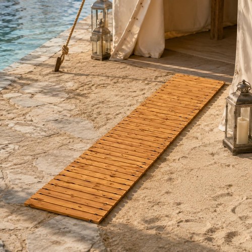 Wooden garden path - garden,