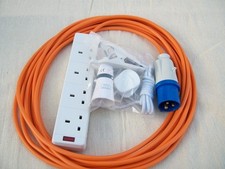 CAMPING ELECTRIC HOOK UP VARIOUS SIZES   +  2m CLIP ON LIGHT ORANGE