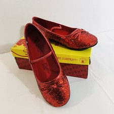 Dorothy  Wizard Of Oz Ruby Red Glitter Child Shoes Sz  XL 4-5 (9.5” Heel To Toe)