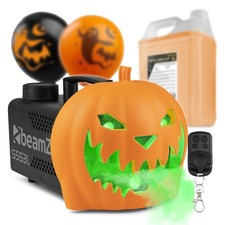 BeamZ Party Smoke Fog Machine with Light Up Halloween Pumpkin Head and Sound FX
