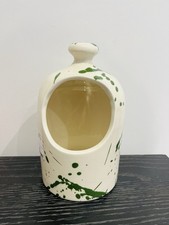 IVAN ROS Green Splatter Ceramic Salt Pig 20x12cm