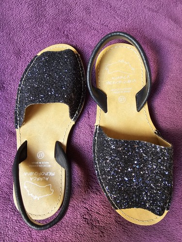 Navy blue glittery sandals - blue,
