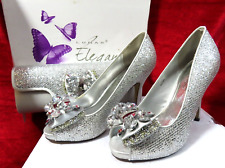 Lunar Elegance Rhoda  silver jewelled court shoe UK 5 & bag set