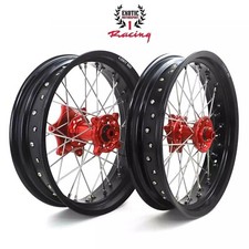 Honda CRF250L 2013-2020 Supermoto Wheels Rims Set 17" 3.5/4.25 Anodized Red Hubs