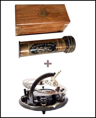 Brass kaleidoscope wood box - brass,