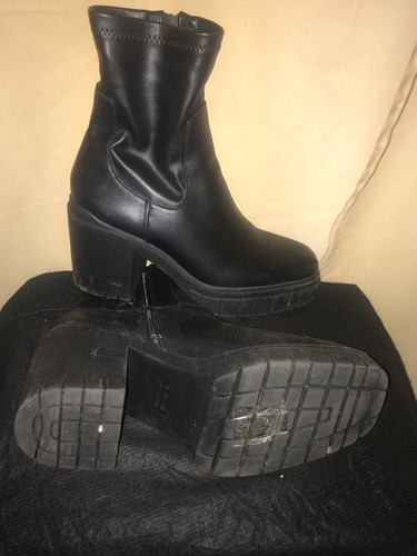 Black faux leather sock - , boots