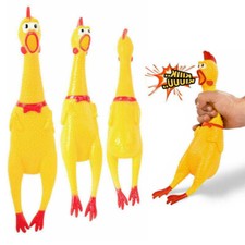 1/3PCS Rubber Chicken Squeeze Shrilling Screaming Pet Dog Bite Toy Funny Toy UK