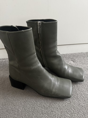 Zara grey leather - grey, boots