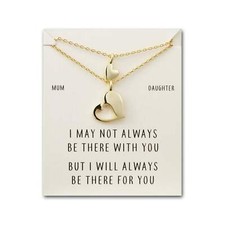 Gold Plated Mother Daughter Piece of My Heart Necklace Set by Philip Jones