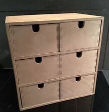 6-Drawer Desktop Storage Home Office Desk Organizer Wooden Mini Chest 29 X 19cm