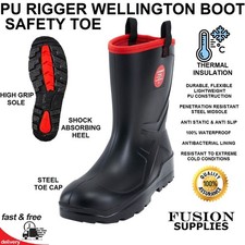 LADIES WATERPROOF BOOT YARD, MUCKER WELLINGTON SAFETY TOE CAP LIGHT THERMAL VET