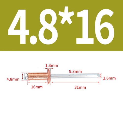 Dome head copper blind rivets - head,