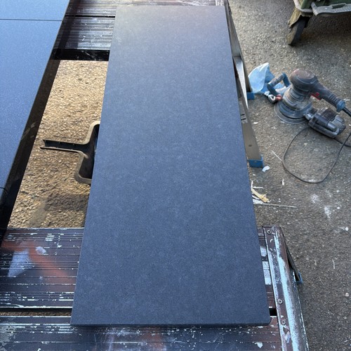 Black honed granite hearth - ,