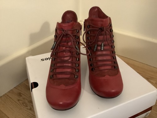 Red hush puppy ankle boots - hush,
