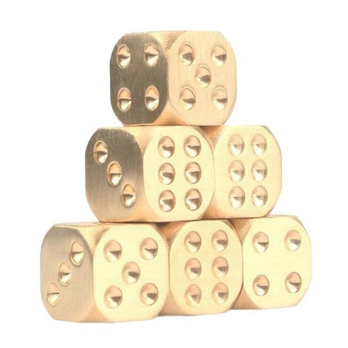 Brass dice copper metal - brass,