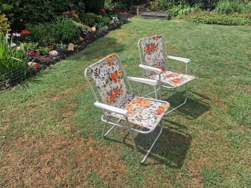 Pair vintage folding deck - vintage,