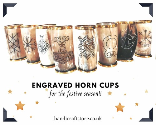 Engraved horn viking - ox,