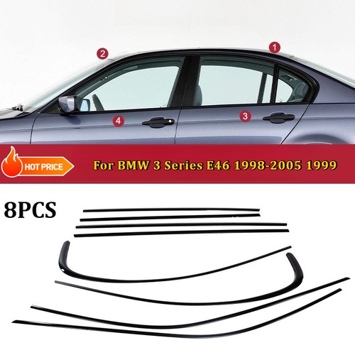 8pcs gloss black window - black,