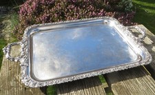 Georgian Old Sheffield Plate Large Serving Tray, Rococo, Silver on Copper 69.5cm