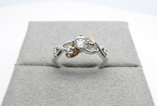 Clogau Gold Sterling Silver & 9ct Rose Gold Tree of Life White Topaz Ring Size N