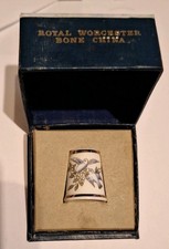 Royal Worcester Doves in Flight Thimble Bone China England Original Box Vintage