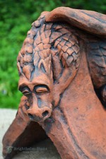 Baby J dragon roof finial 90° angled decorative ridge tile frost proof stone