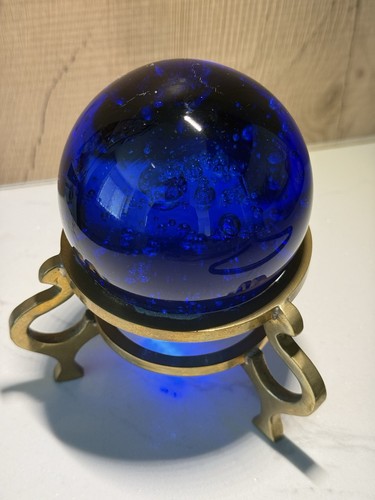 Cobalt blue crystal glass ball - cobalt,