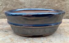 Silver Glazed Oval Bonsai Pot