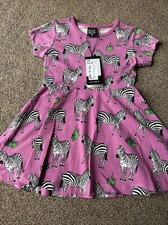Villervalla Viller Valla Girls Zebra Half Circle Dress Size 92 2 Years