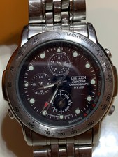 Vintage Citizen Eco-Drive Chronograph WR100 0850-572122 - M2352 Japan *Must See