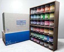 NICKER Poster Color Set 36 Colors x 40ml Japanese Watercolor Paints for Paper
