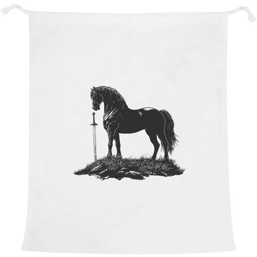 Horse silhouette standing on - silhouette,