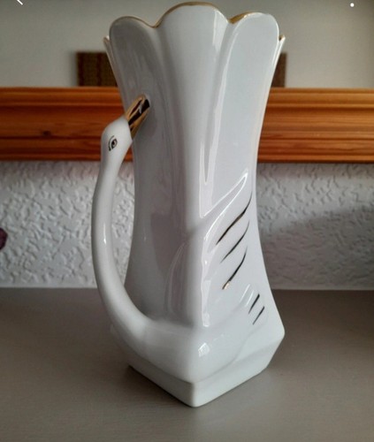 Vintage swan art deco white - swan, &