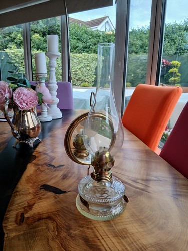 Large oil lamp with - oil, mirror