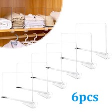 6Pcs Clear Plastic Shelf